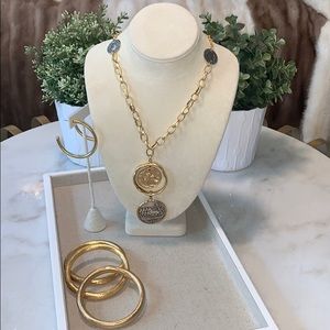 Lale 24k Gold Chain w pendant Reversible Coins